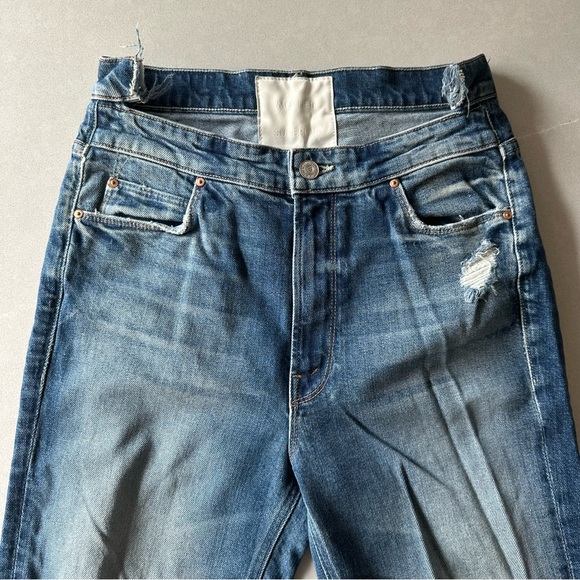 MOTHER High Waisted Ripped Straight Leg Jeans | Size 28 - Picture 3 of 7